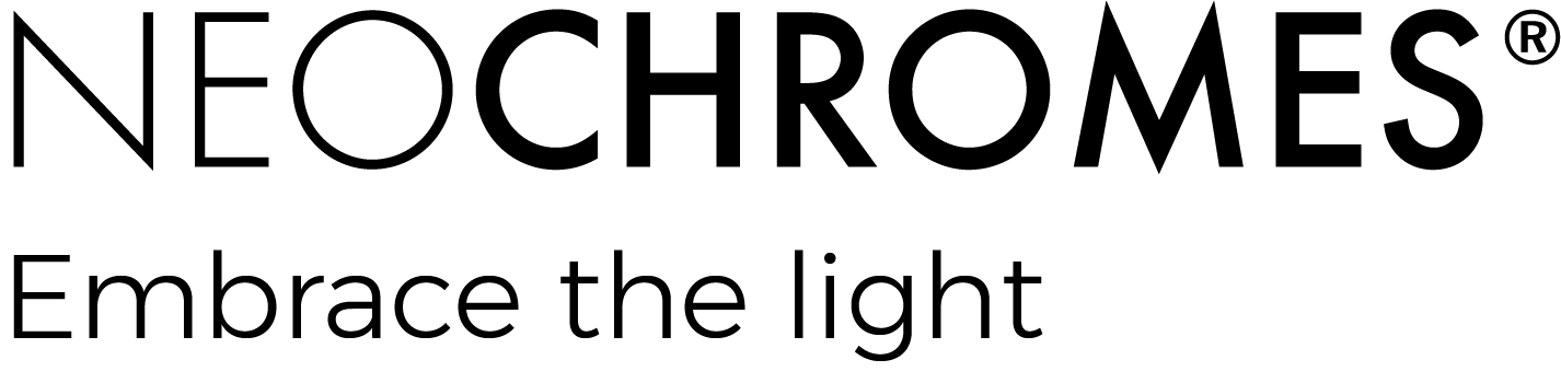 Neochromes logo with slogan "Embrace the light" Neochromes logo with slogan "Embrace the light"